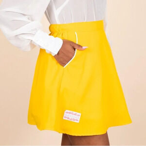 Tuesday Bassen Clambake Punchbowl Skirt Retro Pinup Yellow Mini Preppy Tennis